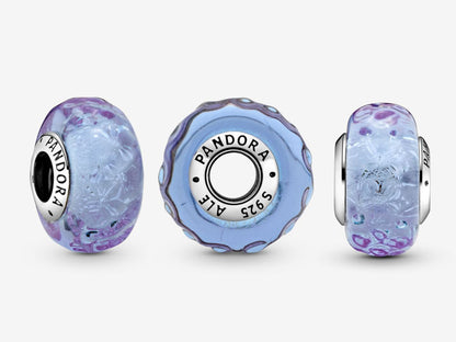 Wavy Lavender Murano Glass Charm