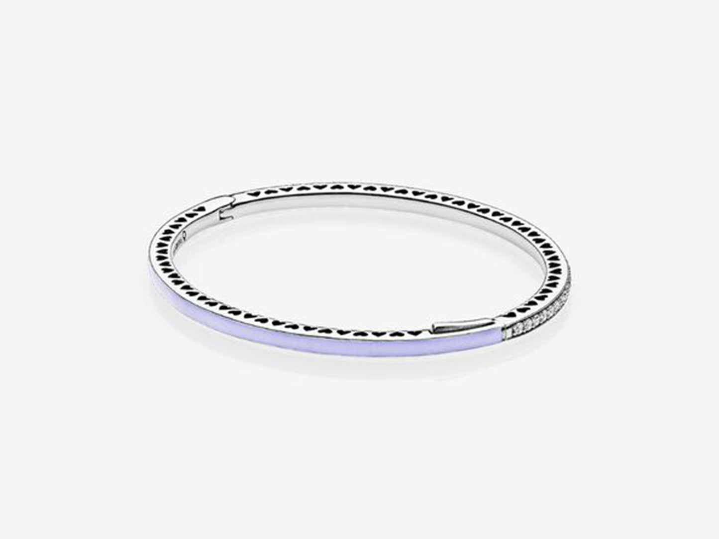 Lavender Heart Charm Bracelet