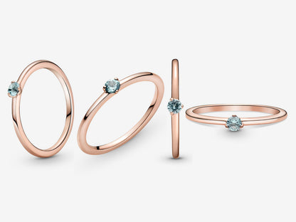 Light Blue Solitaire Ring