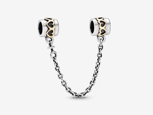 Linked Hearts Safety Chain Charm