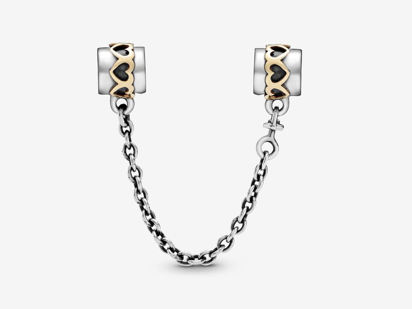 Linked Hearts Safety Chain Charm