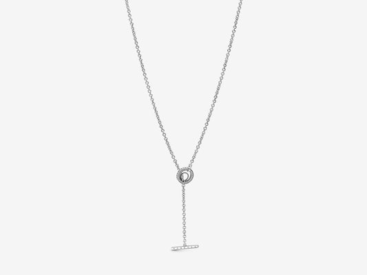 Heart Pavé Circle Necklace