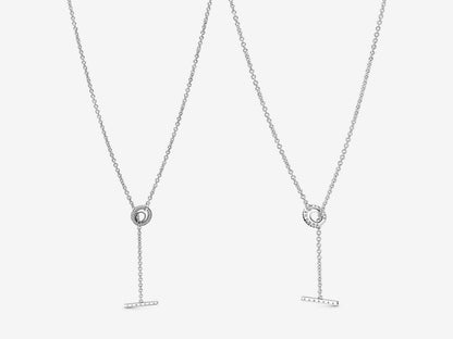 Heart Pavé Circle Necklace