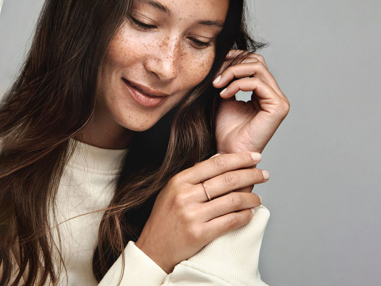 Geometric Love Texture Ring