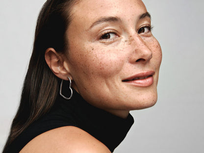 Asymmetrical Heart Hoop Earrings