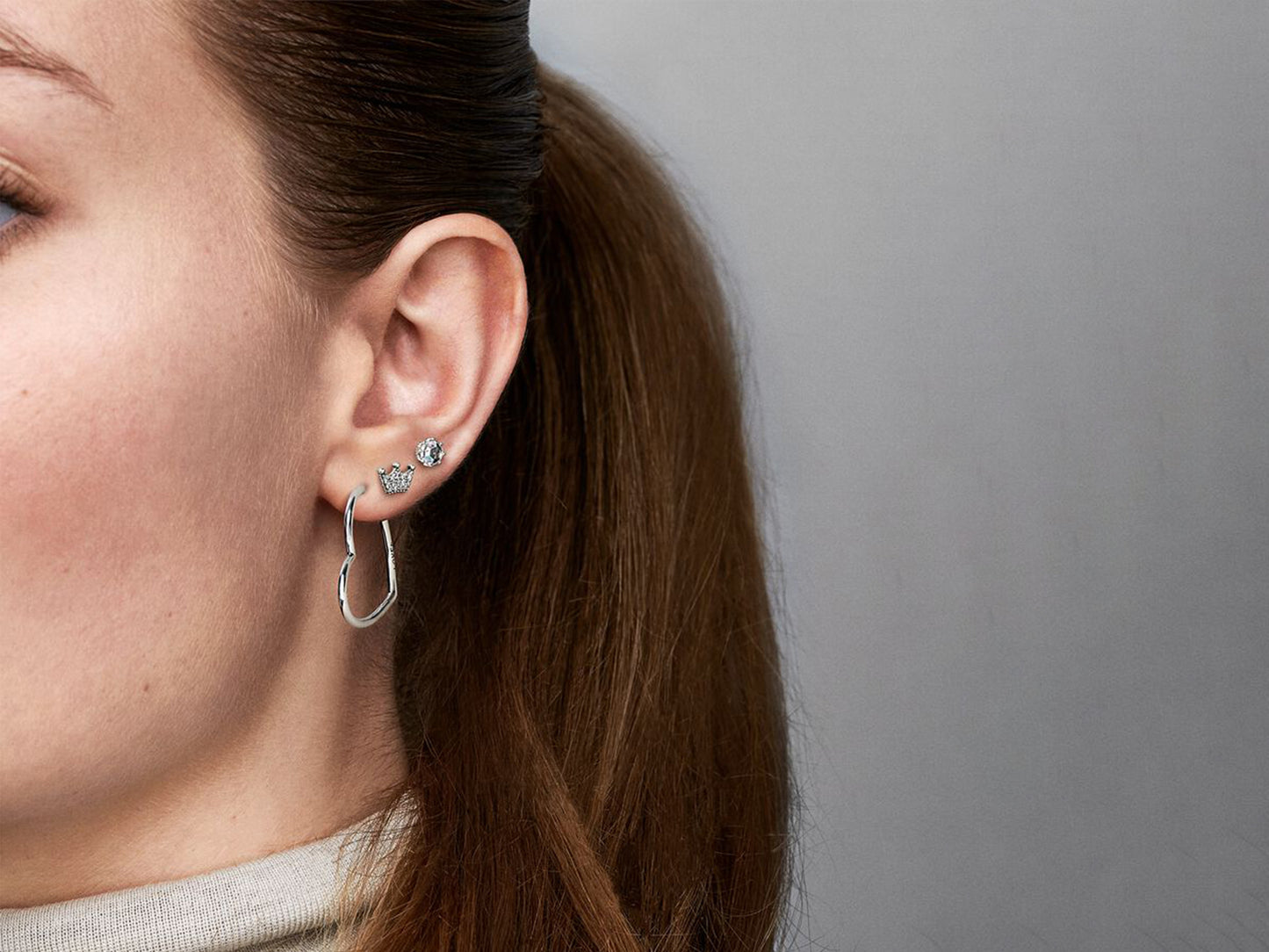 Asymmetrical Heart Hoop Earrings