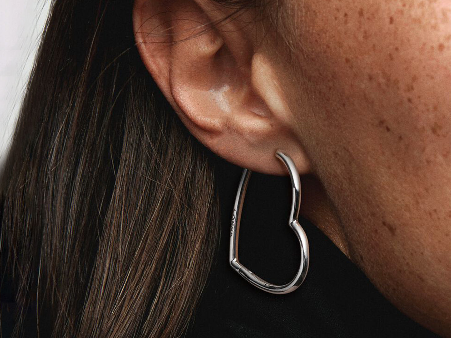 Asymmetrical Heart Hoop Earrings