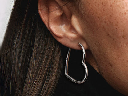 Asymmetrical Heart Hoop Earrings
