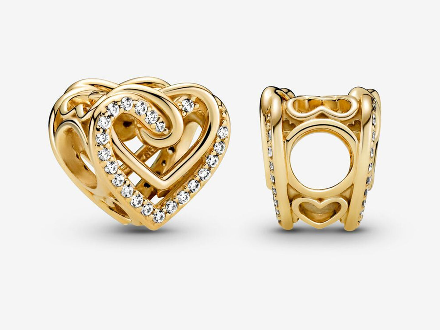 Sparkling Entwined Hearts Charm