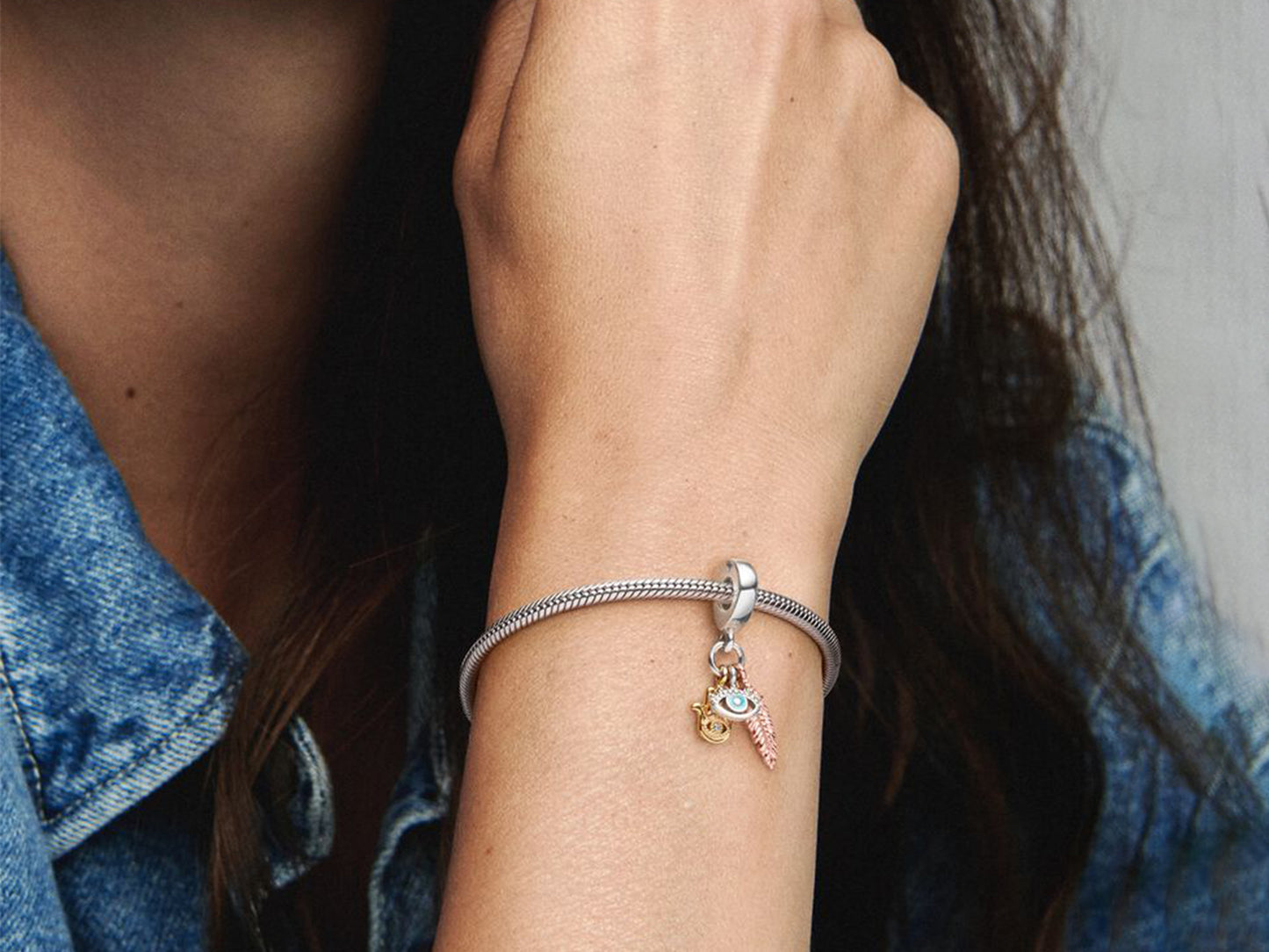 Hamsa, All-seeing Eye & Feather Spirituality Dangle Charm