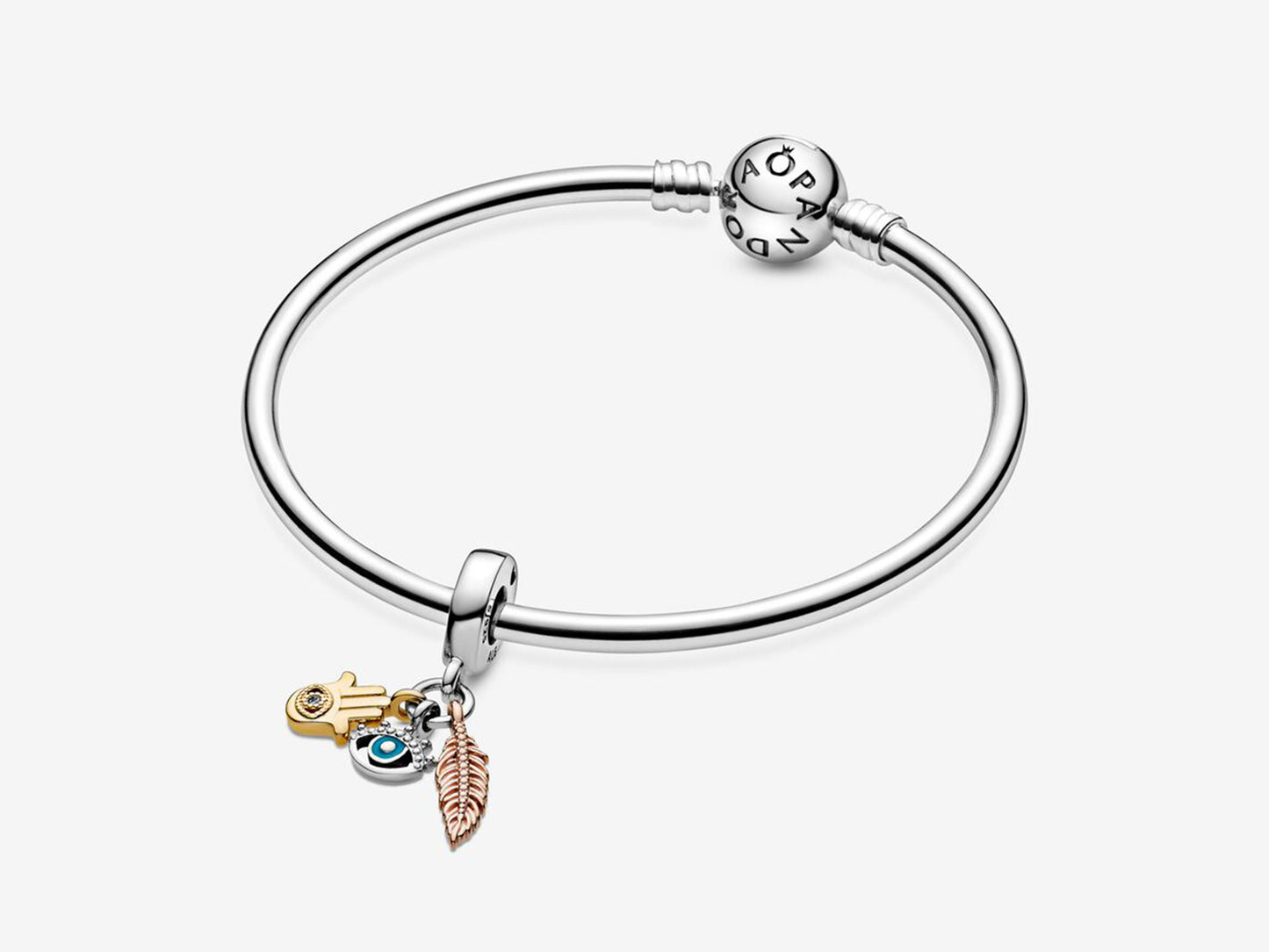 Hamsa, All-seeing Eye & Feather Spirituality Dangle Charm