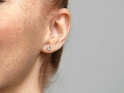 Lucky Horseshoe Solo Stud Earrings