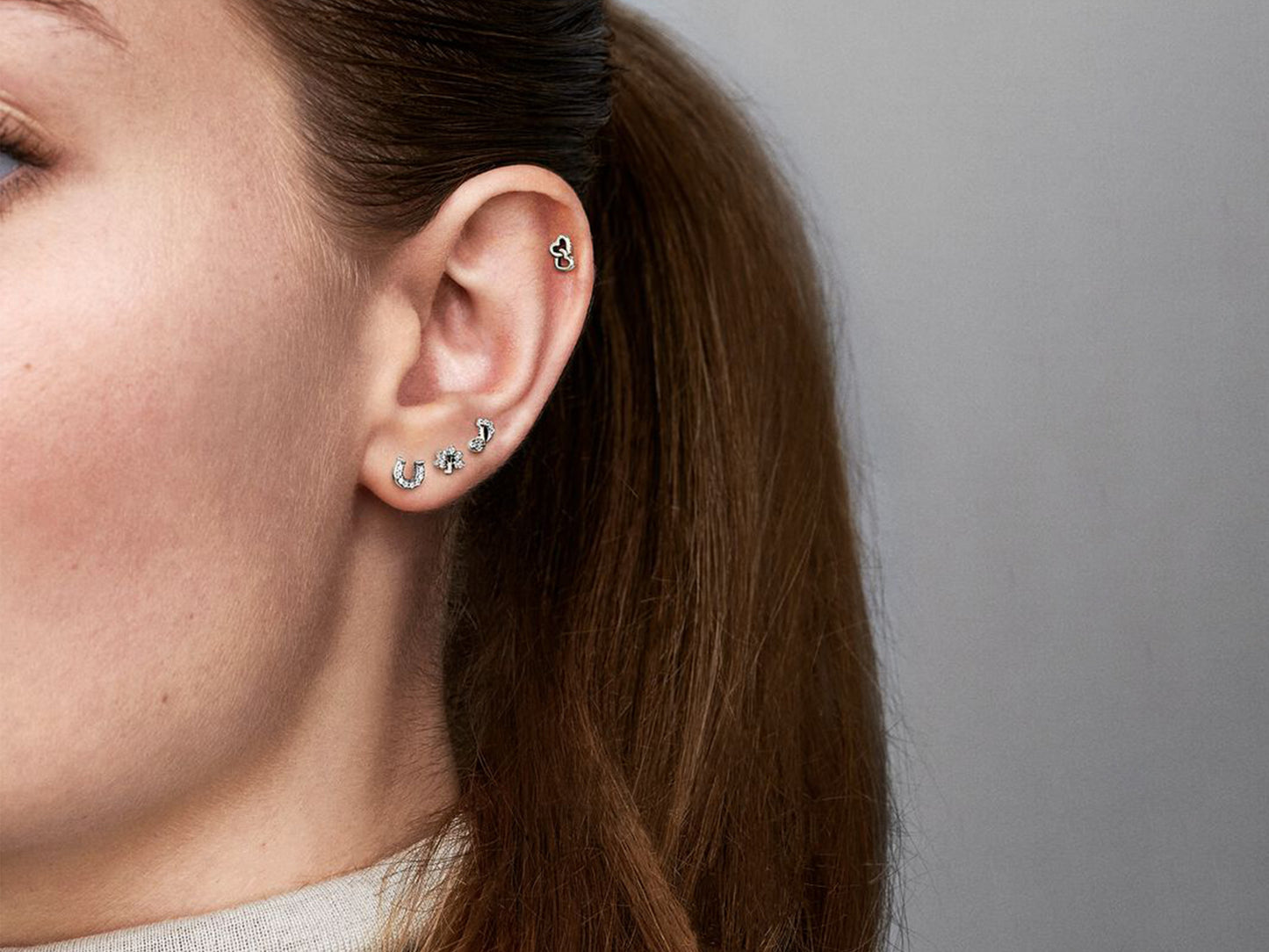 Lucky Horseshoe Solo Stud Earrings