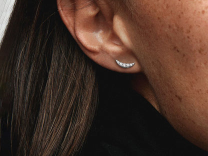 Luminous Crescent Stud Earrings