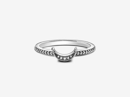 Crescent Moon Beaded Ring