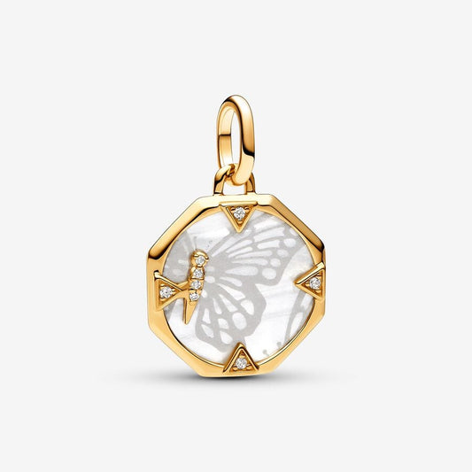 Octagon Butterfly Dangle Charm