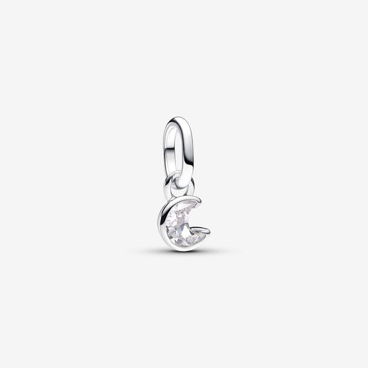 Sparkling Moon Sterling Silver Charm