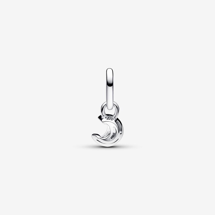 Sparkling Moon Sterling Silver Charm