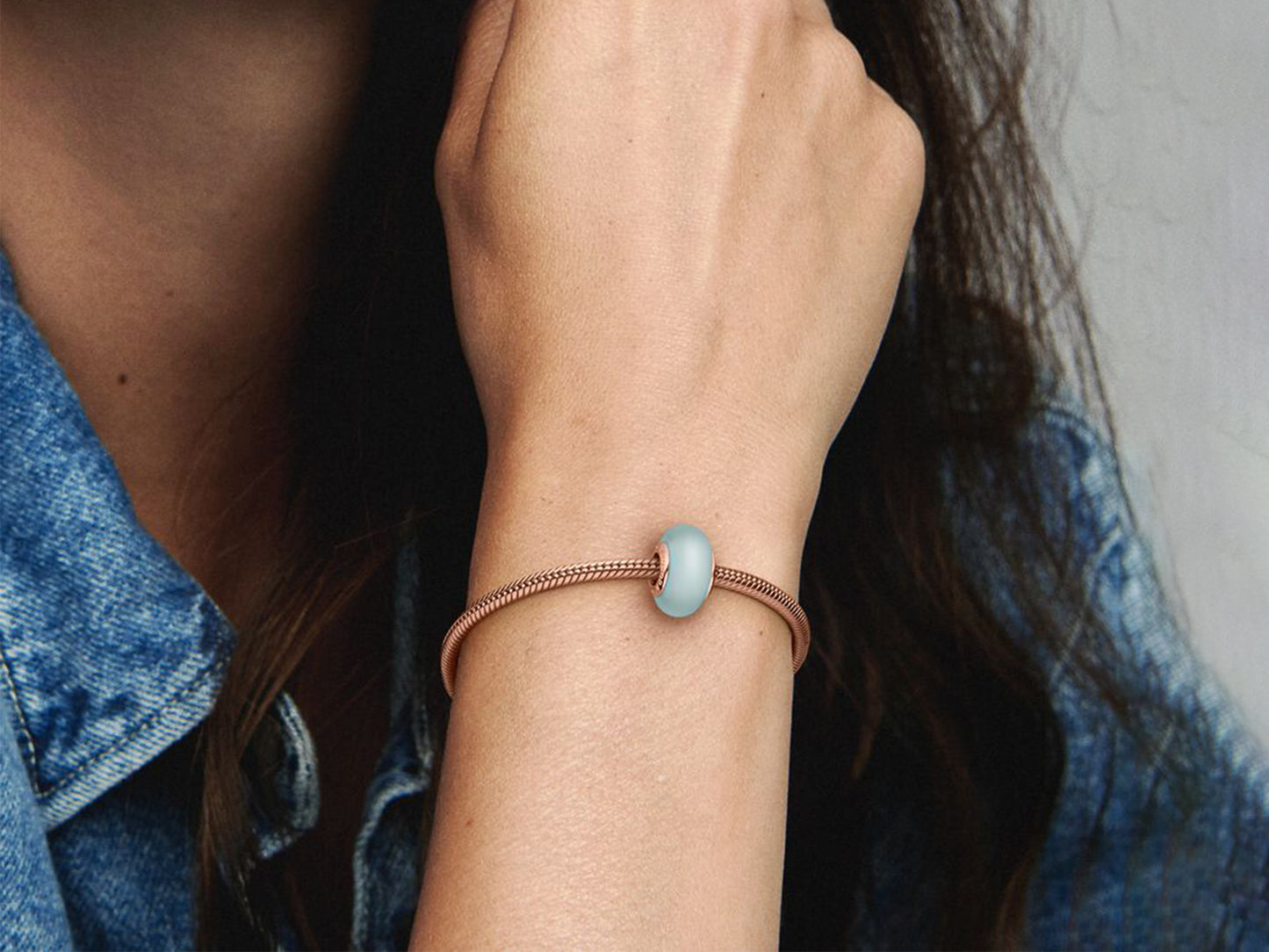 Matte Blue Murano Glass Charm
