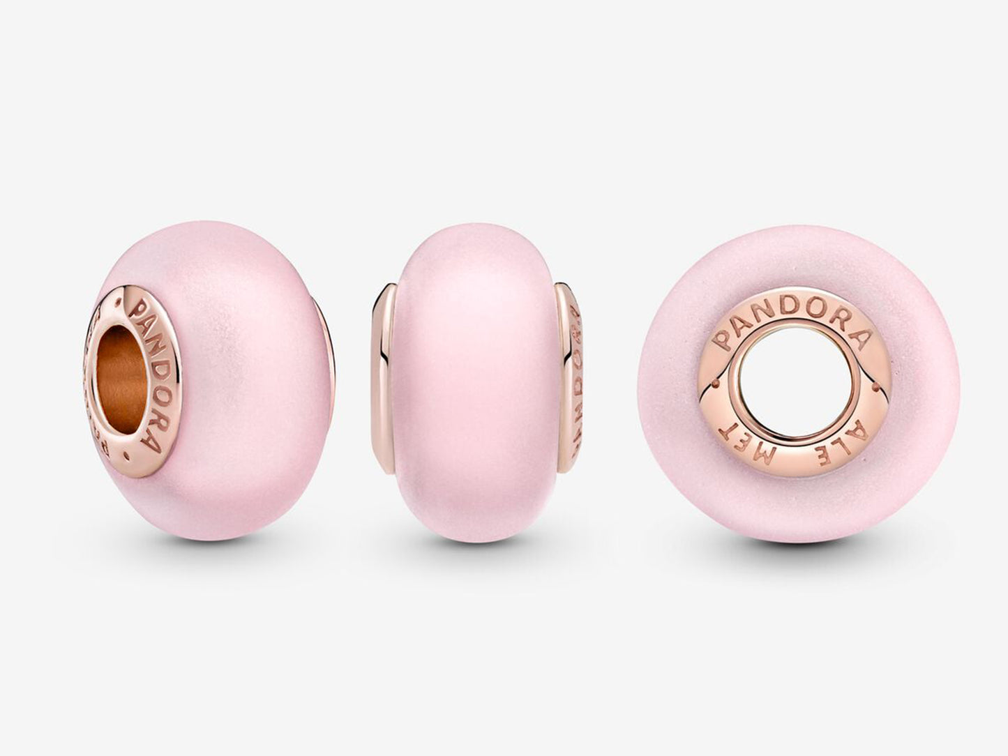 Matte Pink Murano Glass Charm