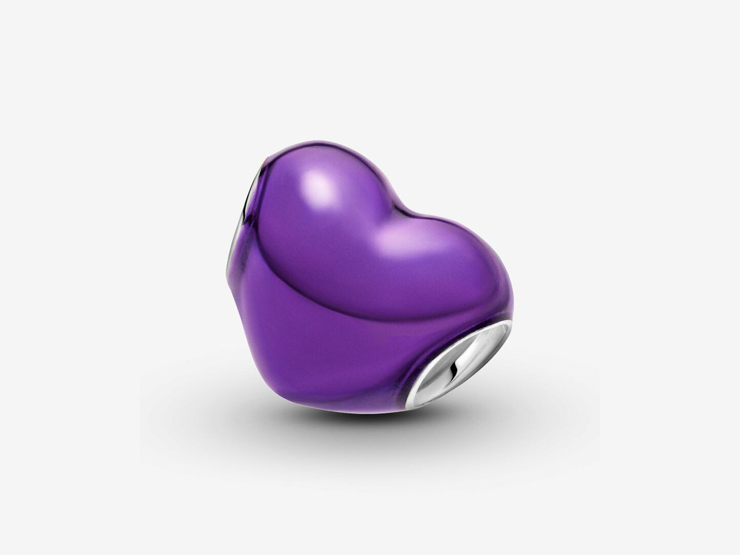 Metallic Purple Heart Charm