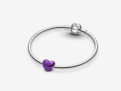 Metallic Purple Heart Charm