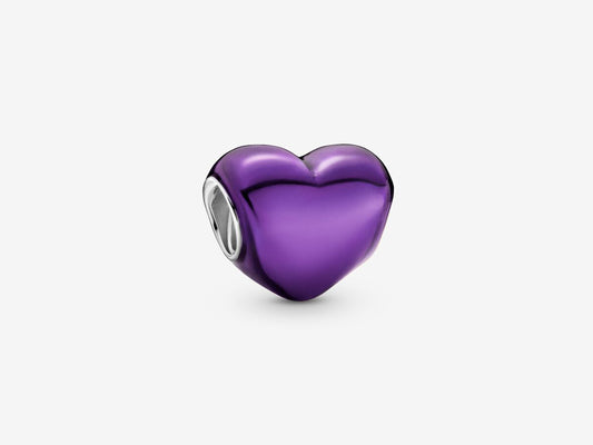Metallic Purple Heart Charm