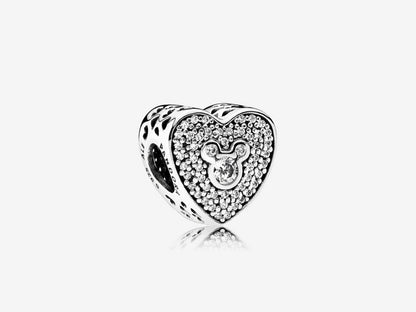 Mickey and Minnie Heart Charm