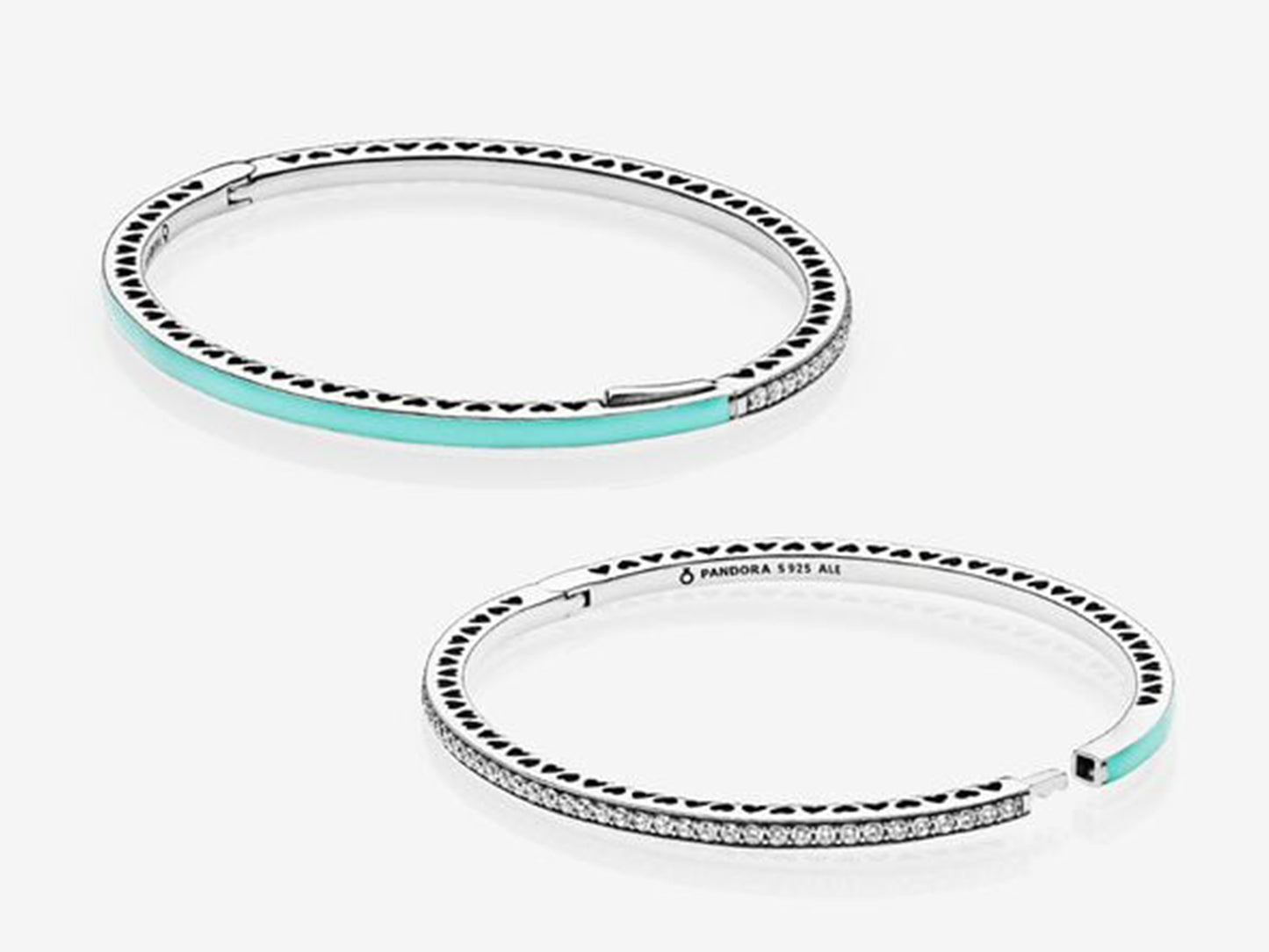 Mint Green Sparkling Heart Bracelet
