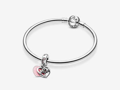 Mom Script Heart Dangle Charm