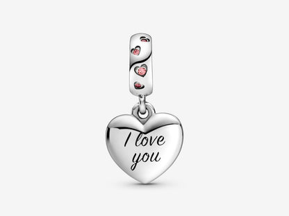 Mom Script Heart Dangle Charm