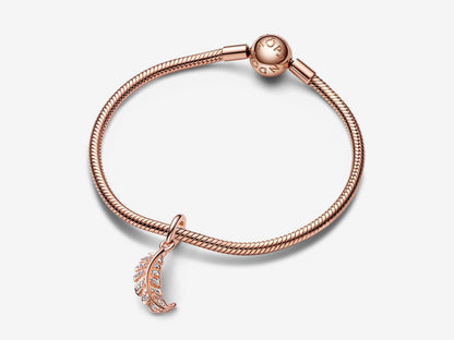 Floating Curved Feather Dangle Charm