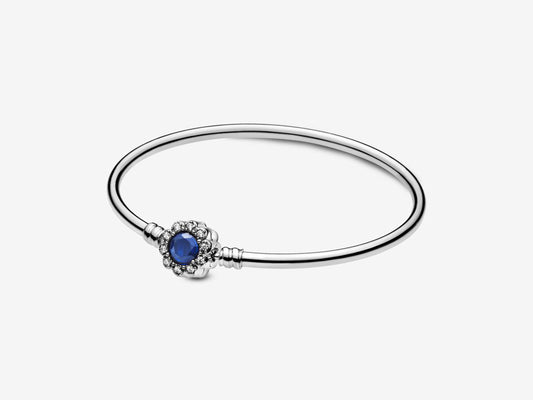 Silver Bracelet with Blue Blooms Bracelet