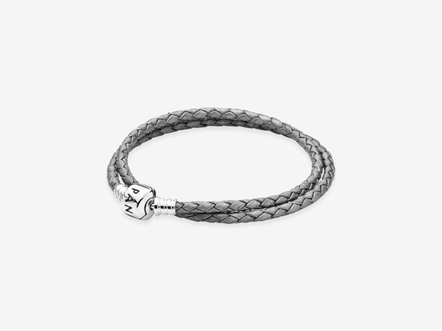 Gray Double Leather Bracelet