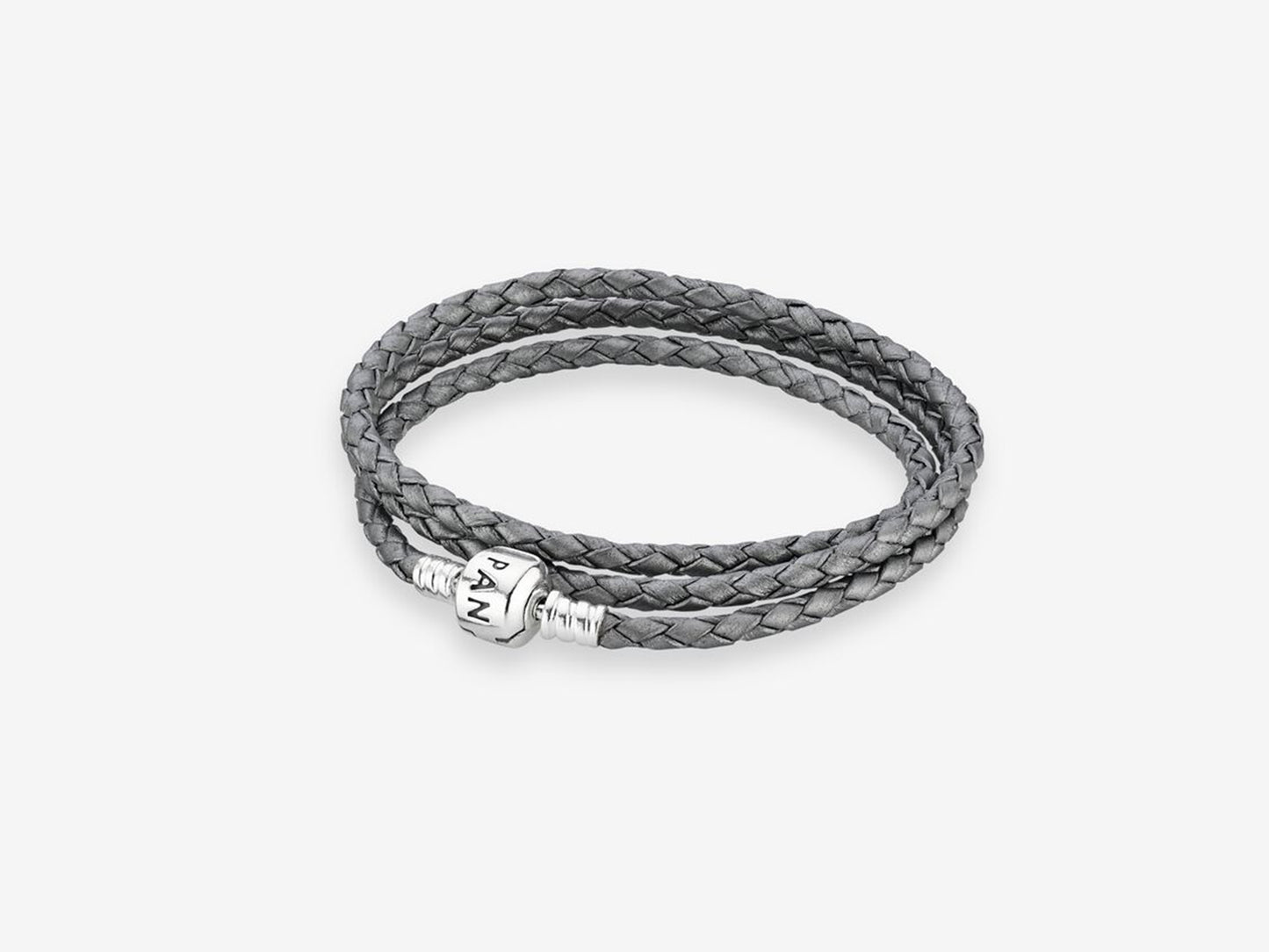Gray Double Leather Bracelet