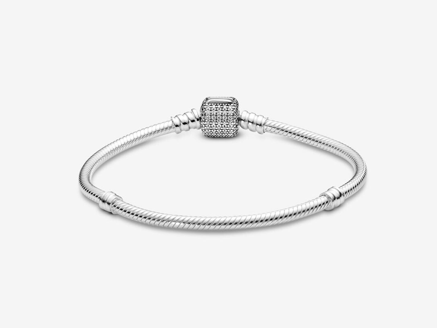 Sparkling Pavé Clasp Snake Chain Bracelet
