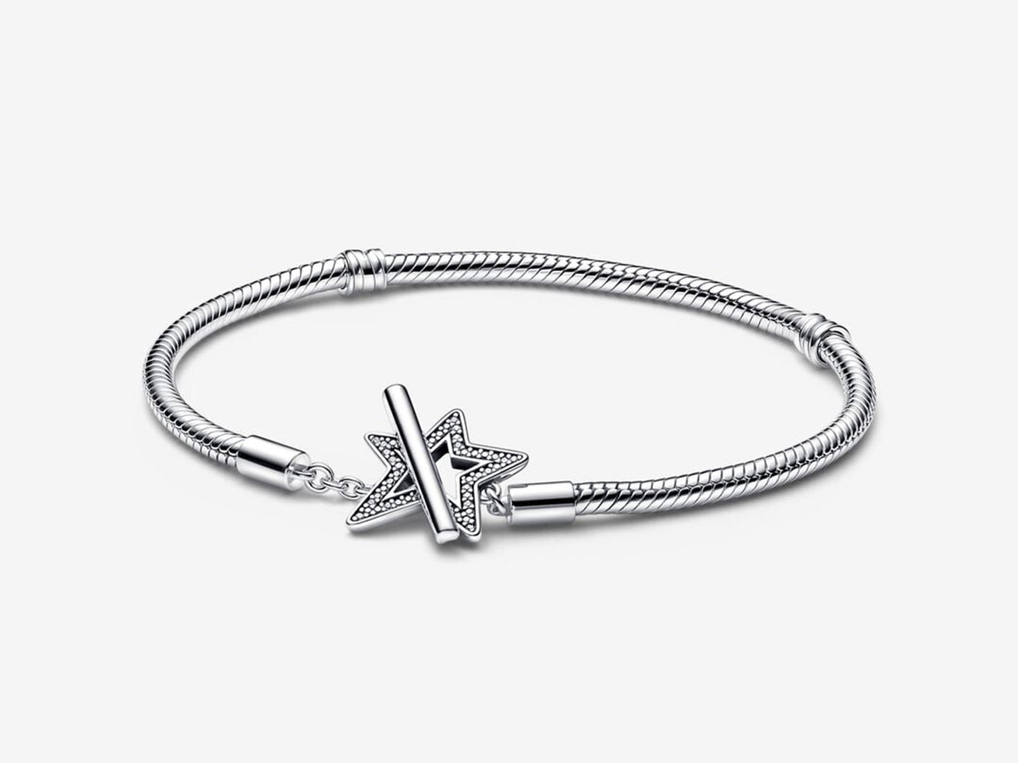 Asymmetric Star T-bar Snake Chain Bracelet