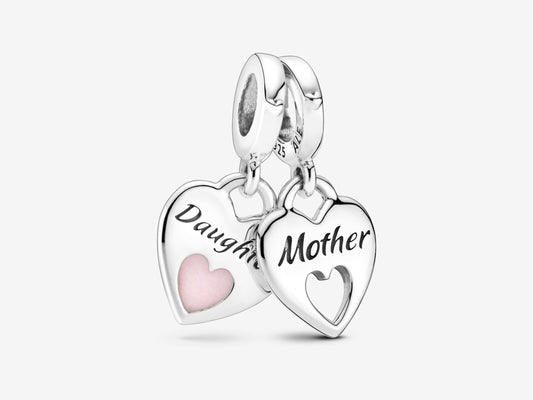 Double Heart Split Dangle Charm