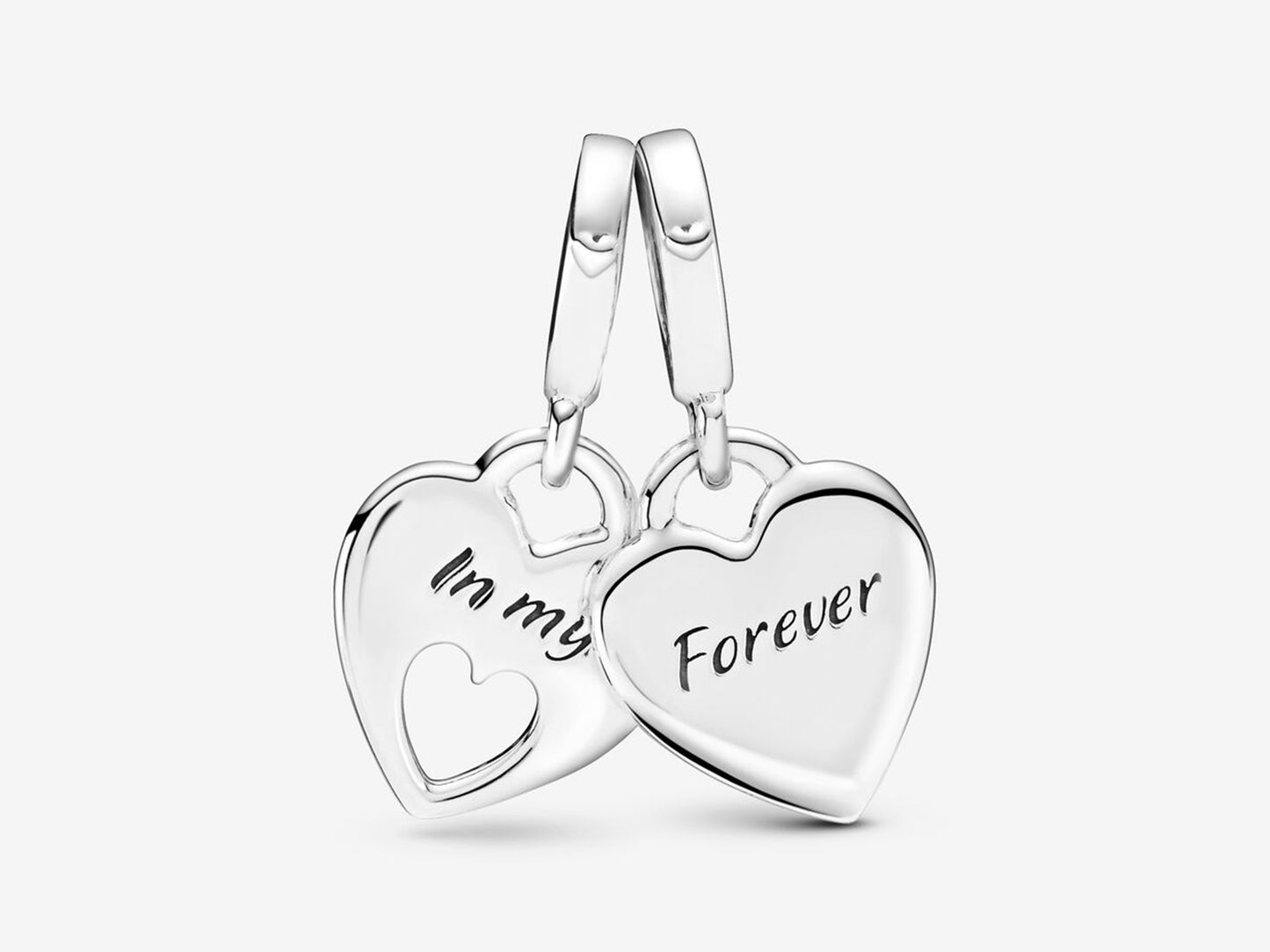 Double Heart Split Dangle Charm