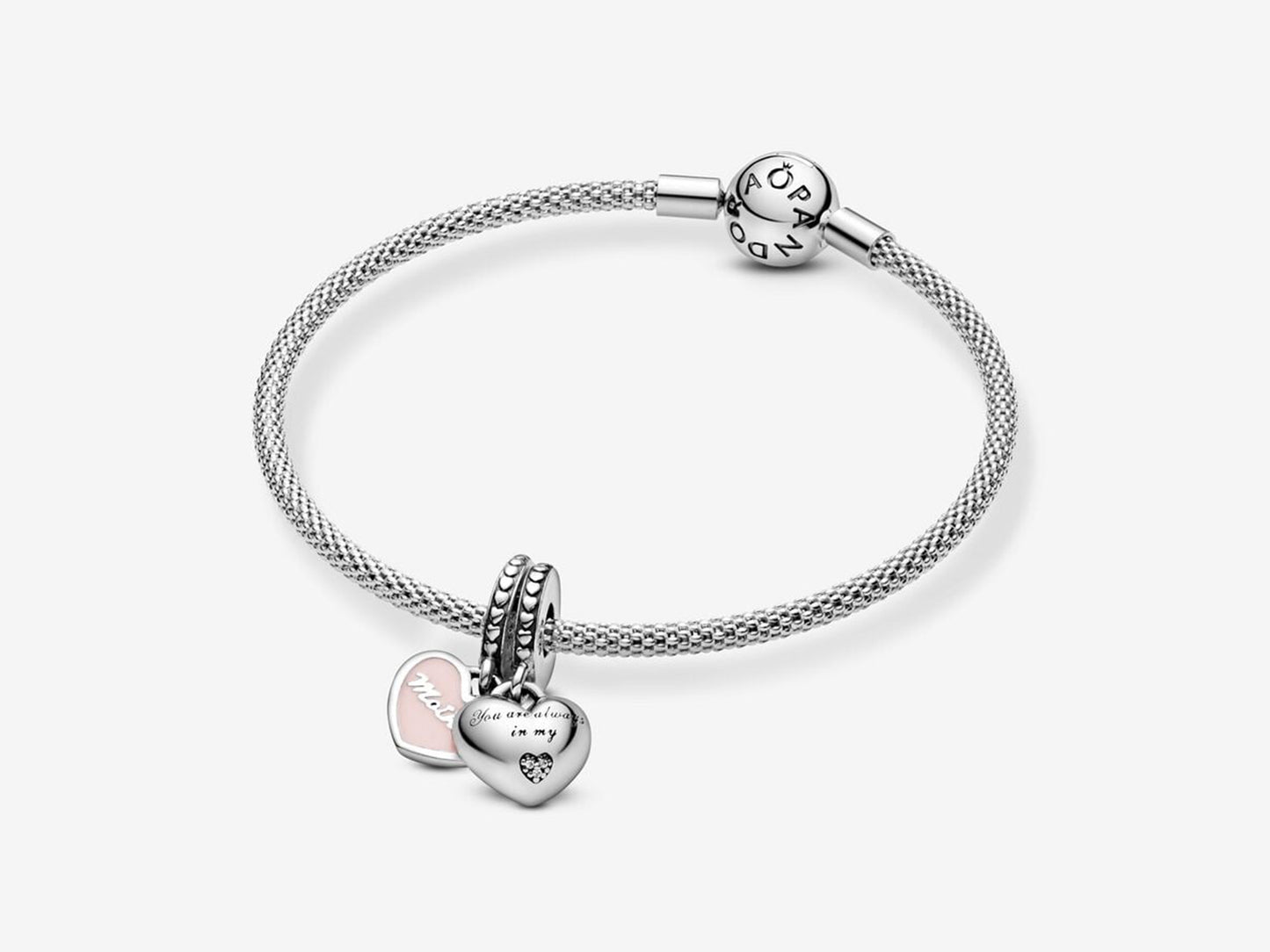 Mother & Daughter Hearts Dangle Charm