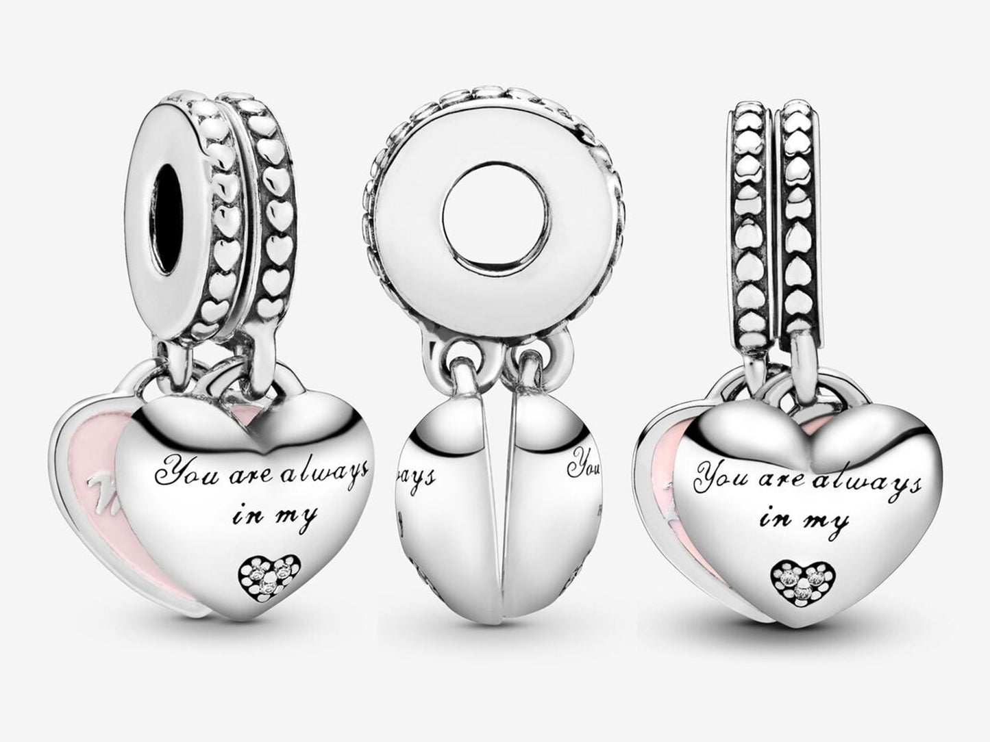 Mother & Daughter Hearts Dangle Charm