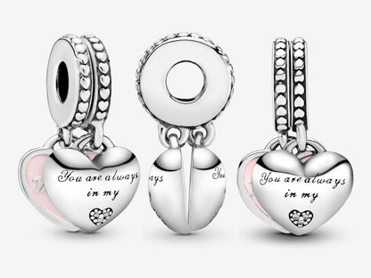 Mother & Daughter Hearts Dangle Charm