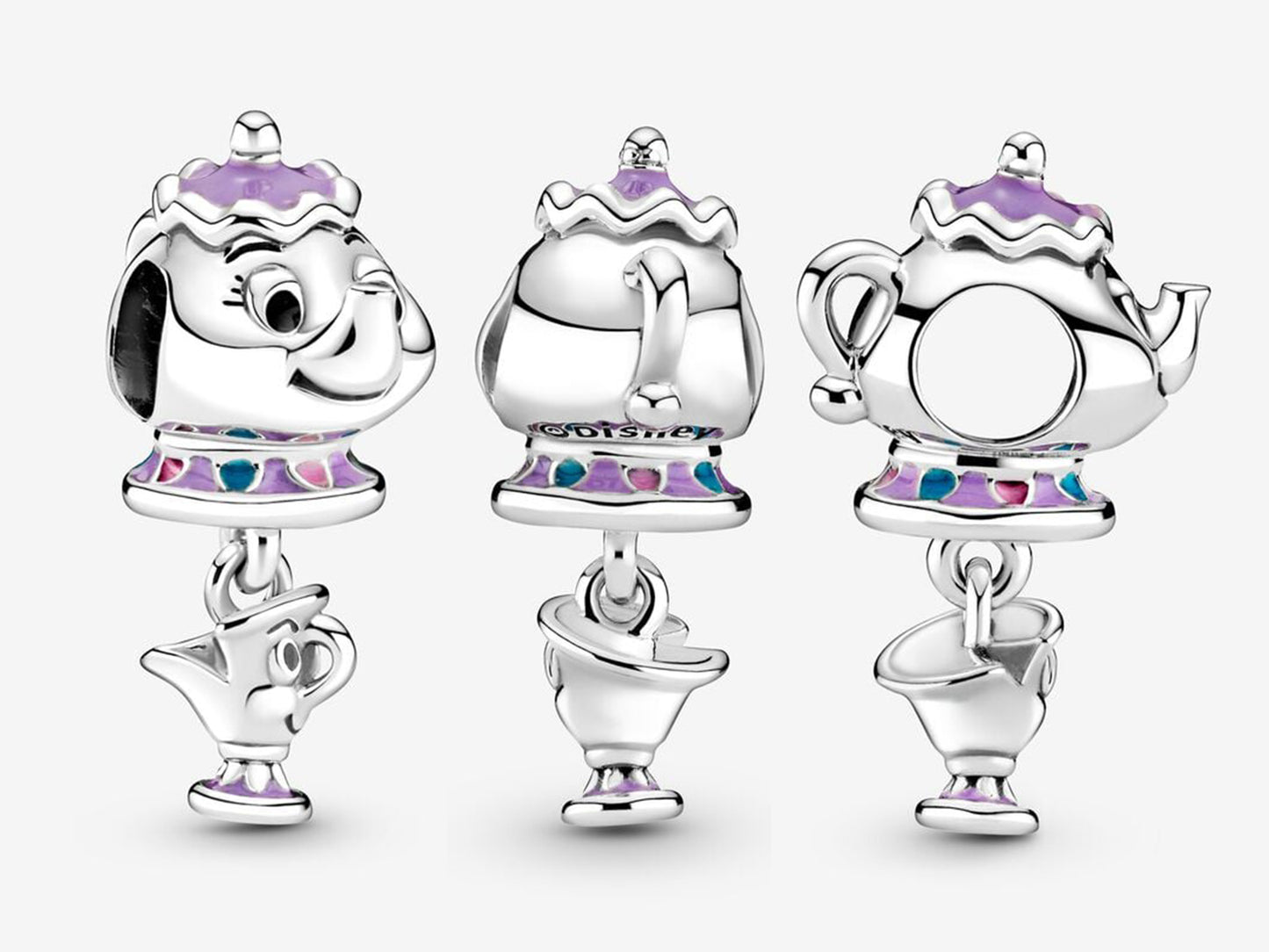 Disney Beauty and the Beast Mrs. Potts and Chip Dangle Charm