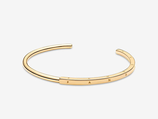 Square-to-Round Open Gold Bangle