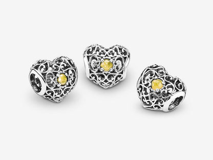 November Citrine Charm