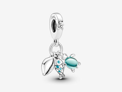 Fish, Sea Turtle & Conch Triple Dangle Charm