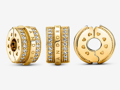 Sparkling Pavé Lines & Logo Clip Charm