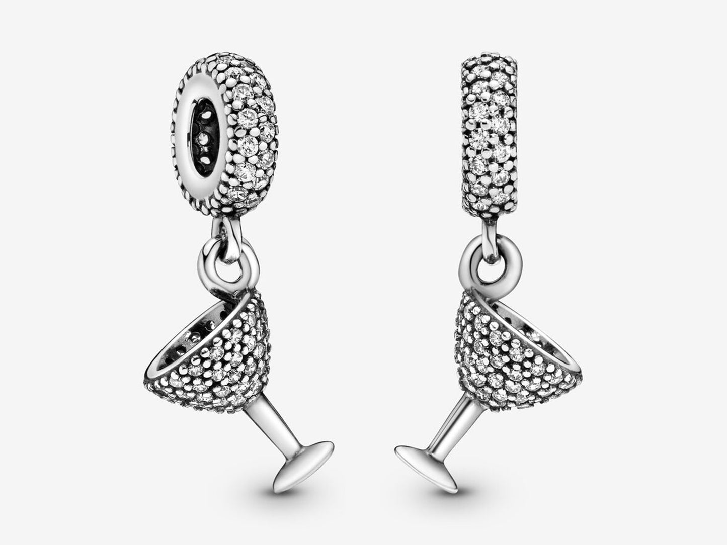Pavé Cocktail Glass Dangle Charm