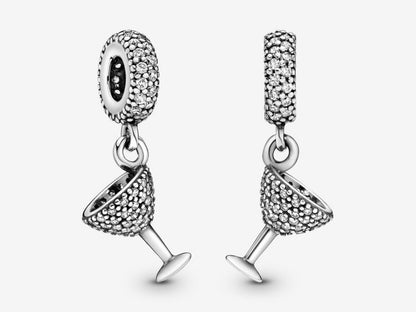 Pavé Cocktail Glass Dangle Charm