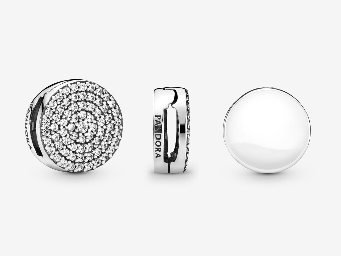 Round Pave Clip Charm
